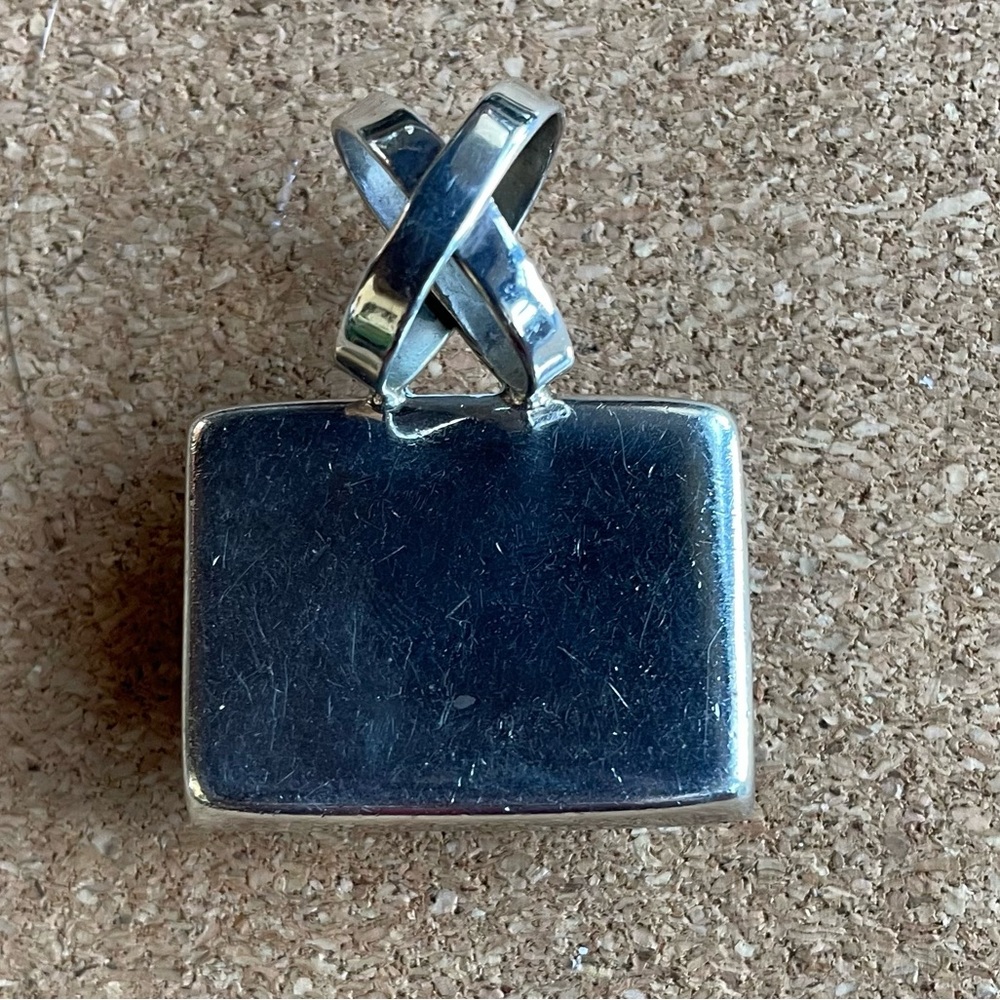 Lapis Rectangular Pendant Sterling Silver - image 5